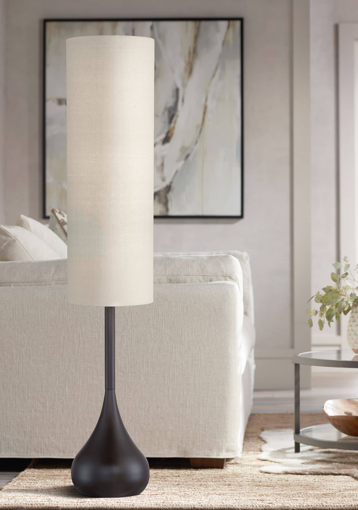 Possini Euro Moderne Droplet 62" High Mid-Century Bronze Floor Lamp