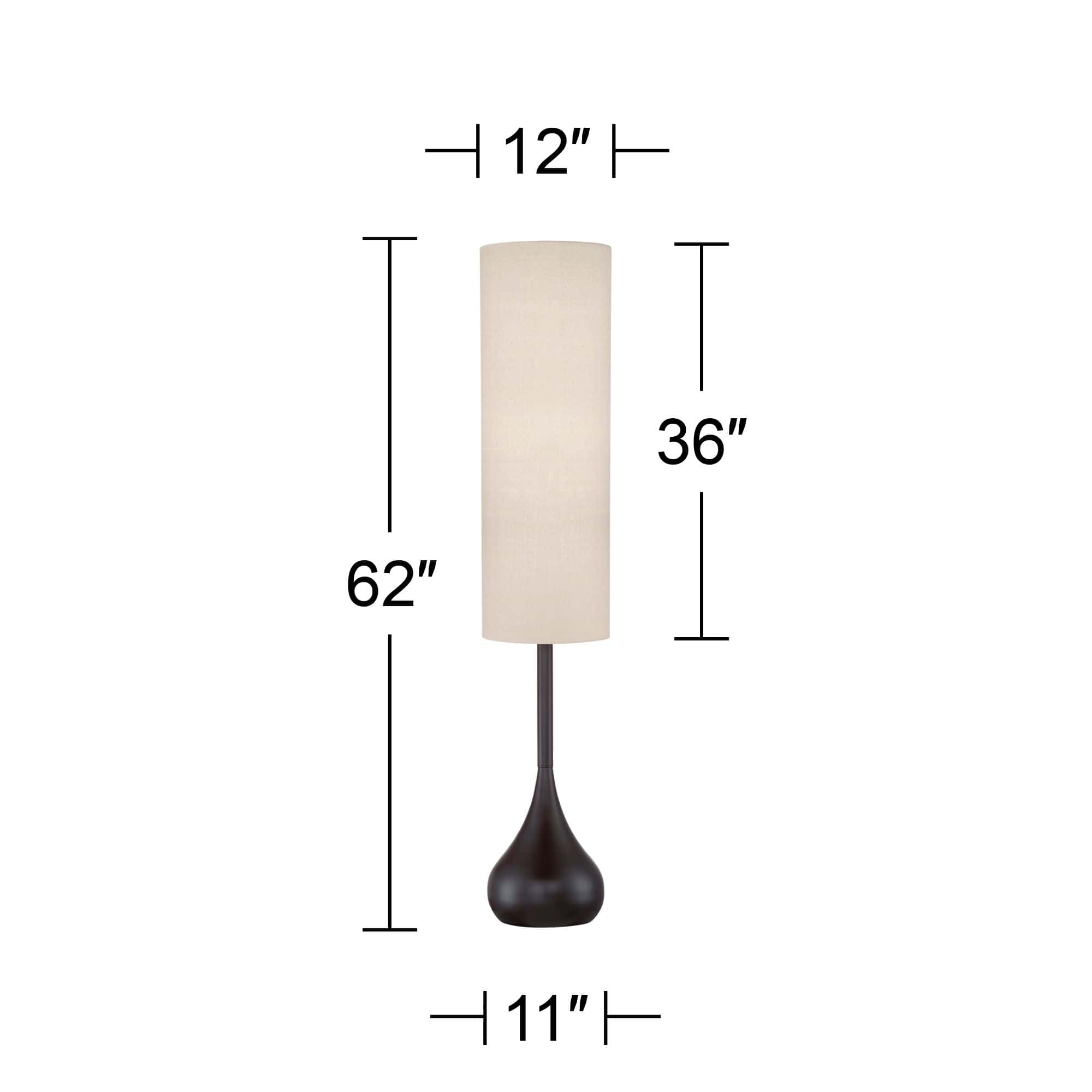 Possini Euro Moderne Droplet 62" High Mid-Century Bronze Floor Lamp