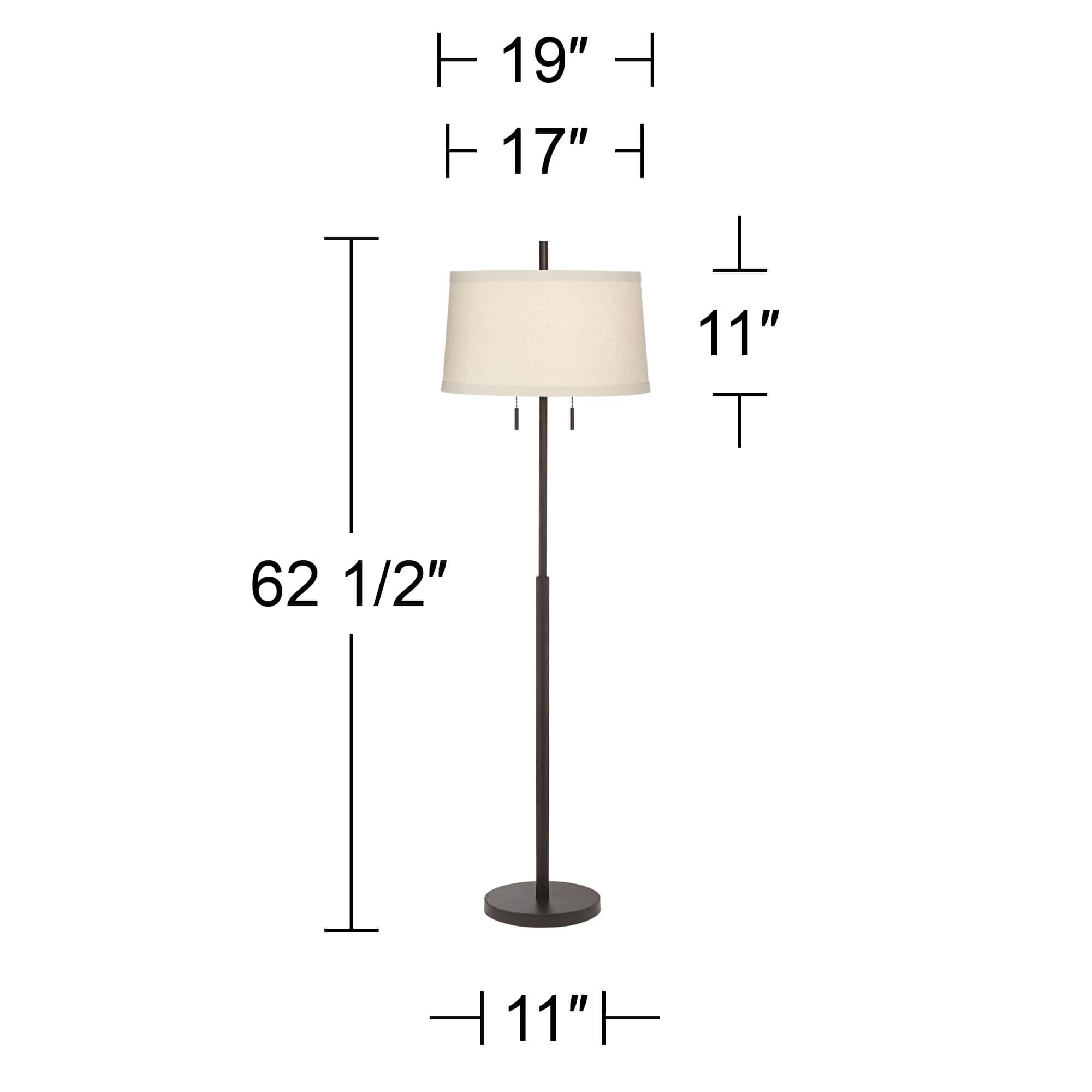 Possini Euro Nayla 62 1/2" High Bronze Steel Modern Floor Lamp