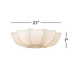 Possini Euro Planetarium 21" Wide Modern White Fabric Ceiling Light