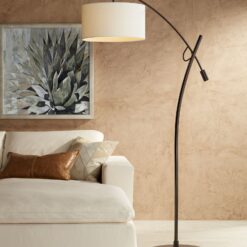 Possini Euro Raymond Bronze Adjustable Boom Arc Floor Lamp