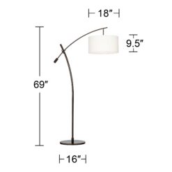 Possini Euro Raymond Bronze Adjustable Boom Arc Floor Lamp