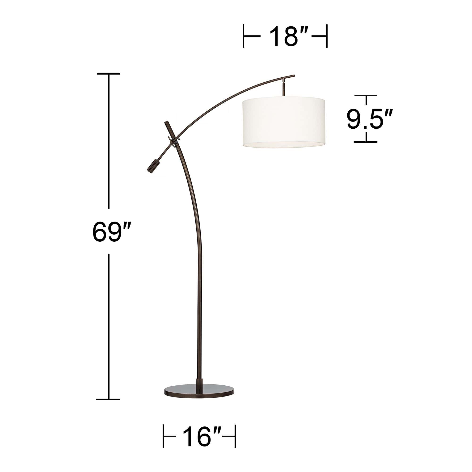 Possini Euro Raymond Bronze Adjustable Boom Arc Floor Lamp