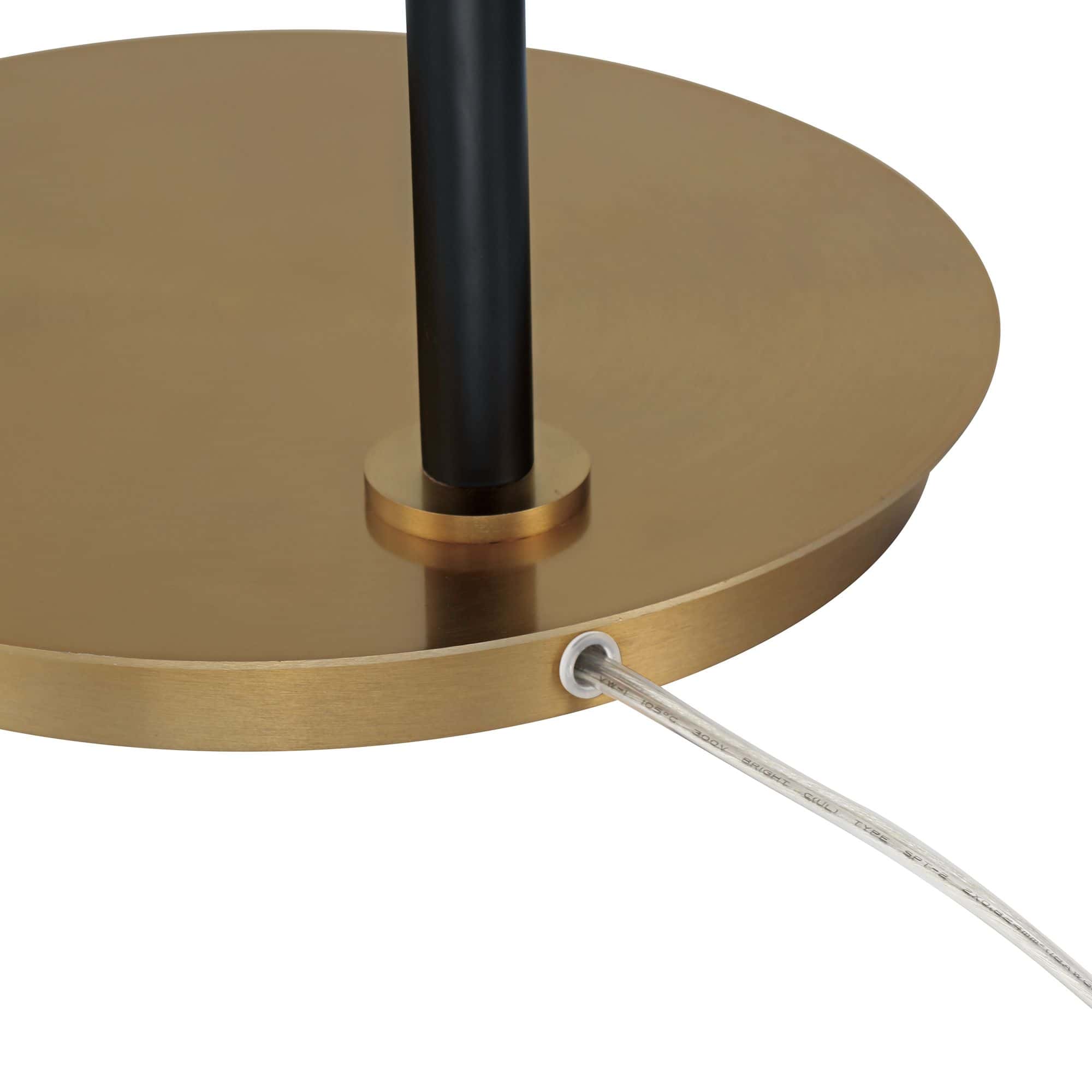 Possini Euro Sausalito 67" Downbridge Black and Warm Gold Floor Lamp