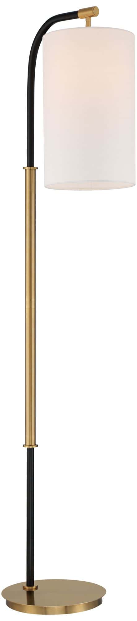 Possini Euro Sausalito 67" Downbridge Black and Warm Gold Floor Lamp