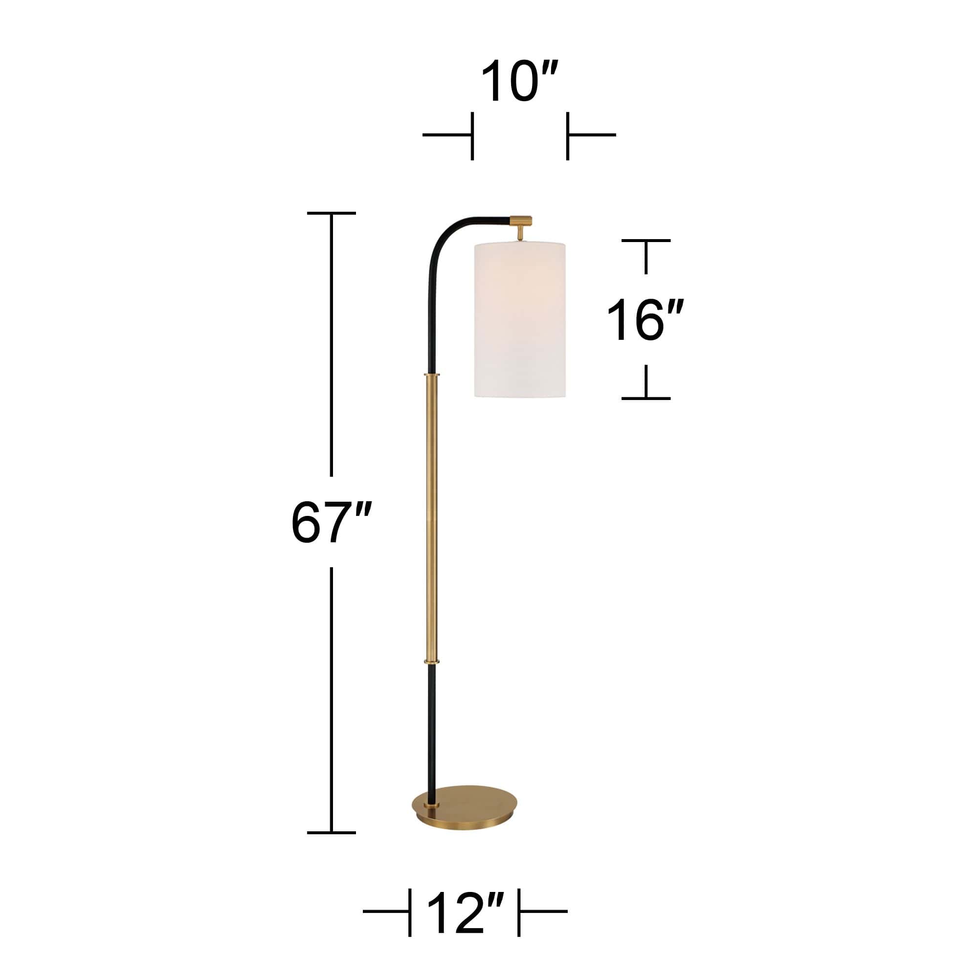 Possini Euro Sausalito 67" Downbridge Black and Warm Gold Floor Lamp