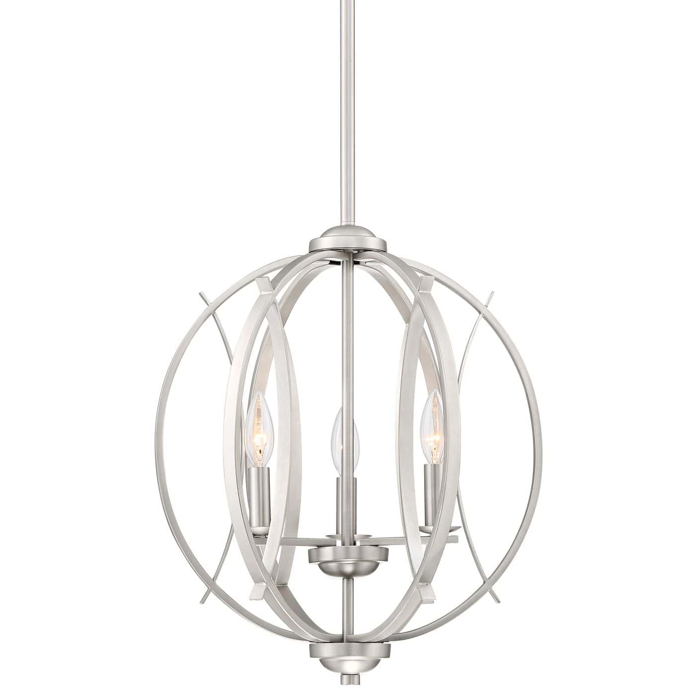Possini Euro Spherical 16" Wide Brushed Nickel 3-Light Globe Pendant