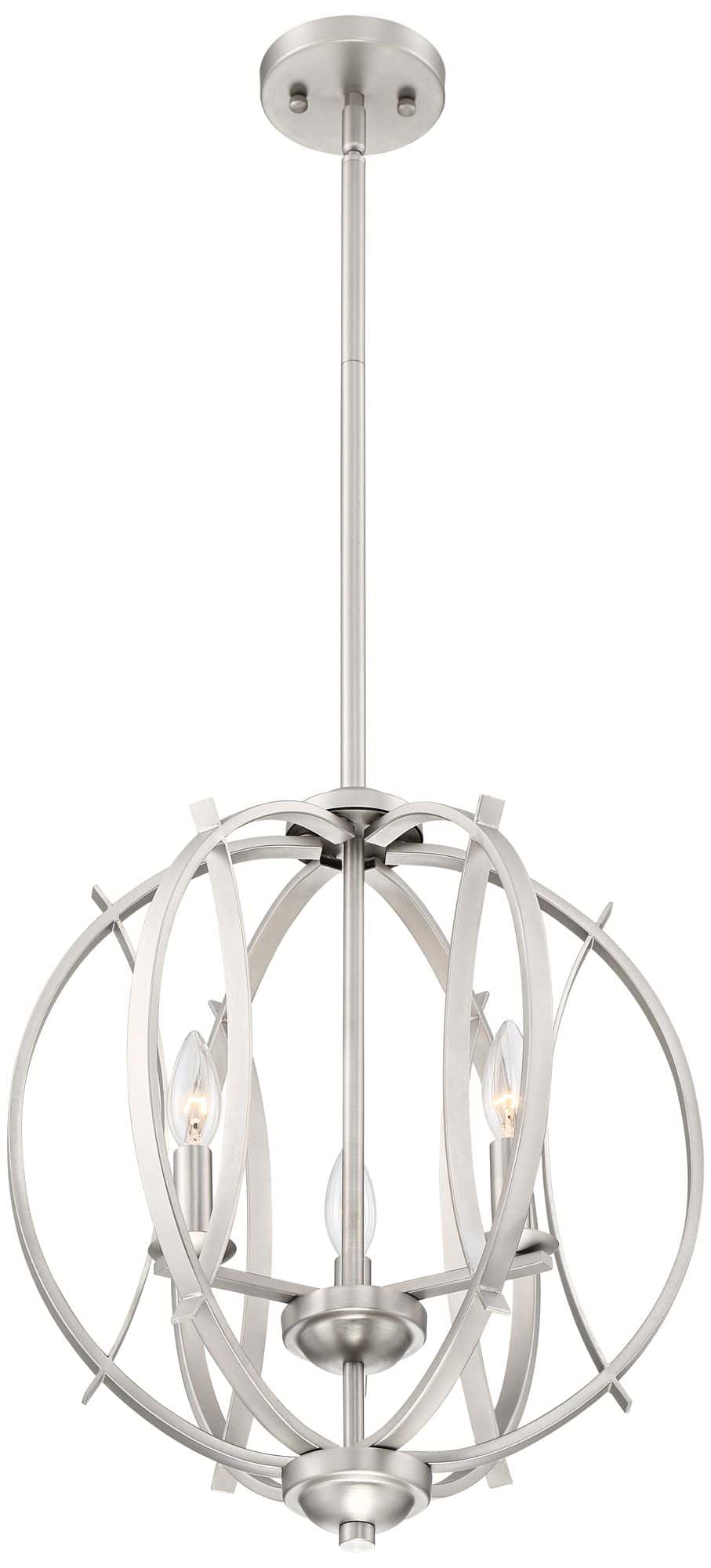 Possini Euro Spherical 16" Wide Brushed Nickel 3-Light Globe Pendant
