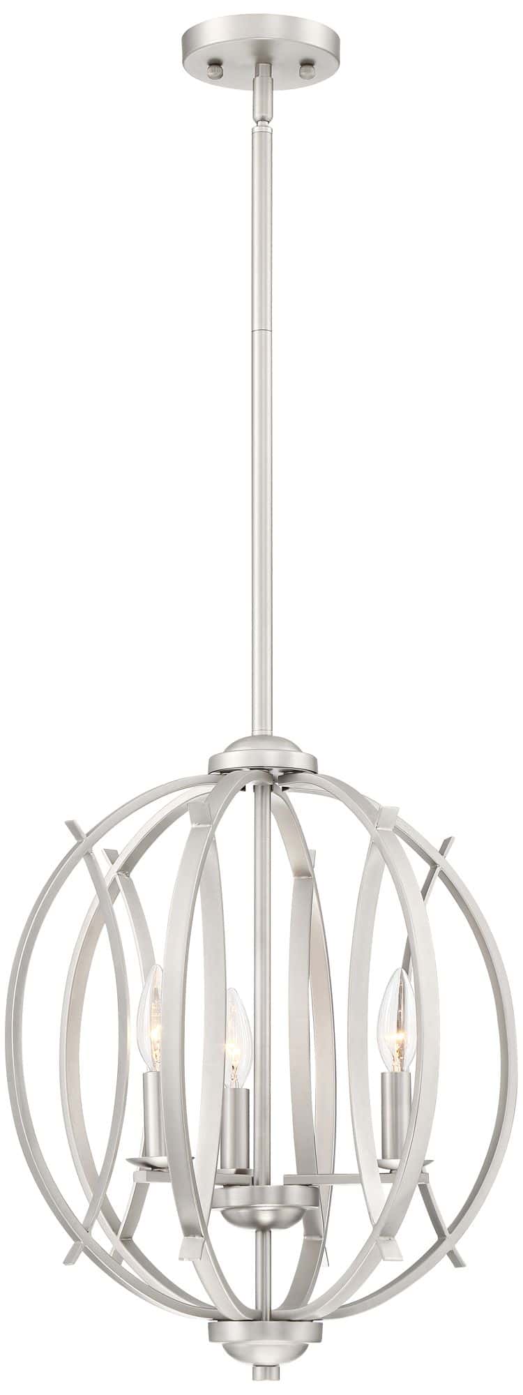 Possini Euro Spherical 16" Wide Brushed Nickel 3-Light Globe Pendant