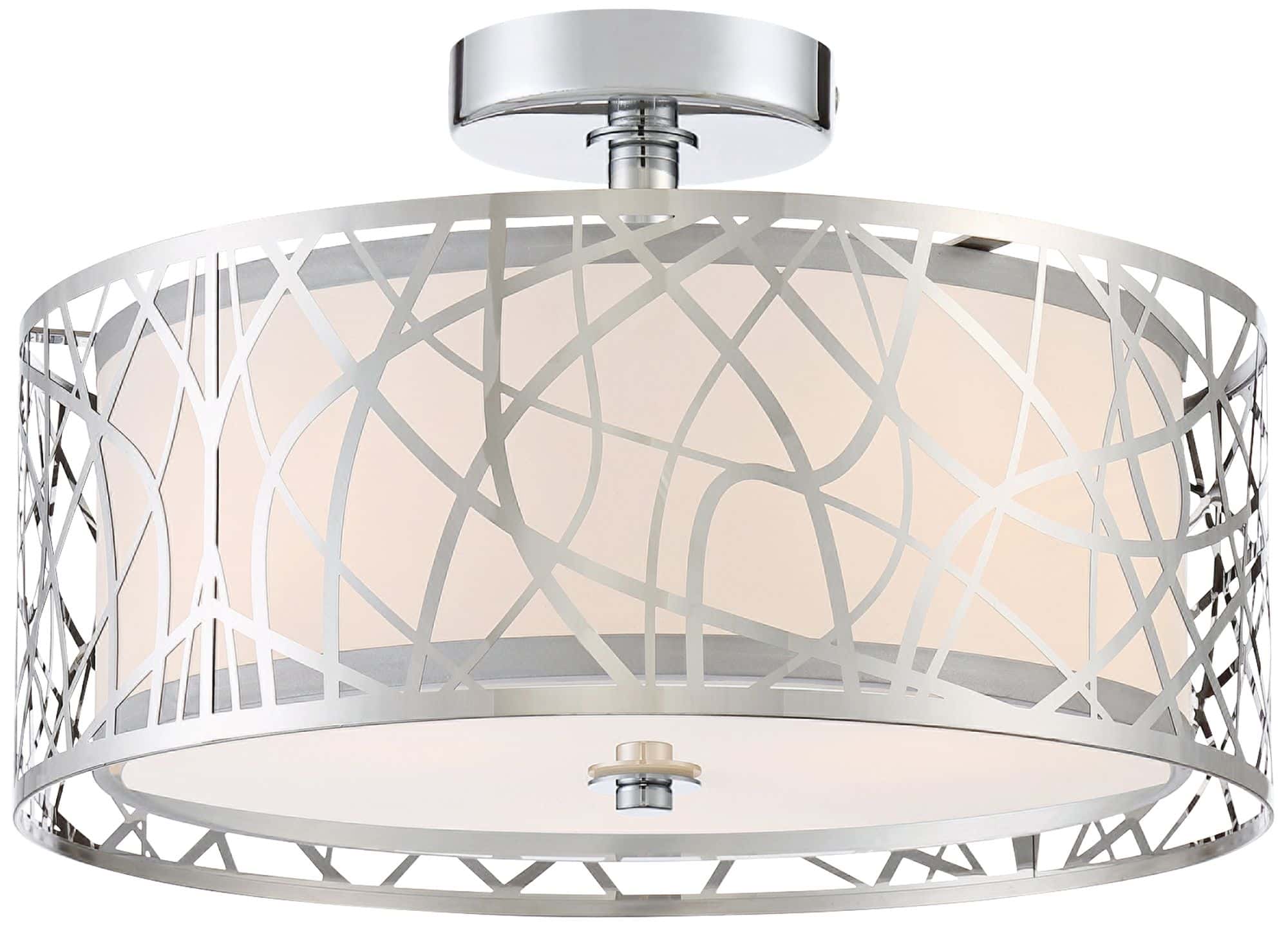 Quoizel Platinum 15" Abode and Polished Chrome Ceiling Light