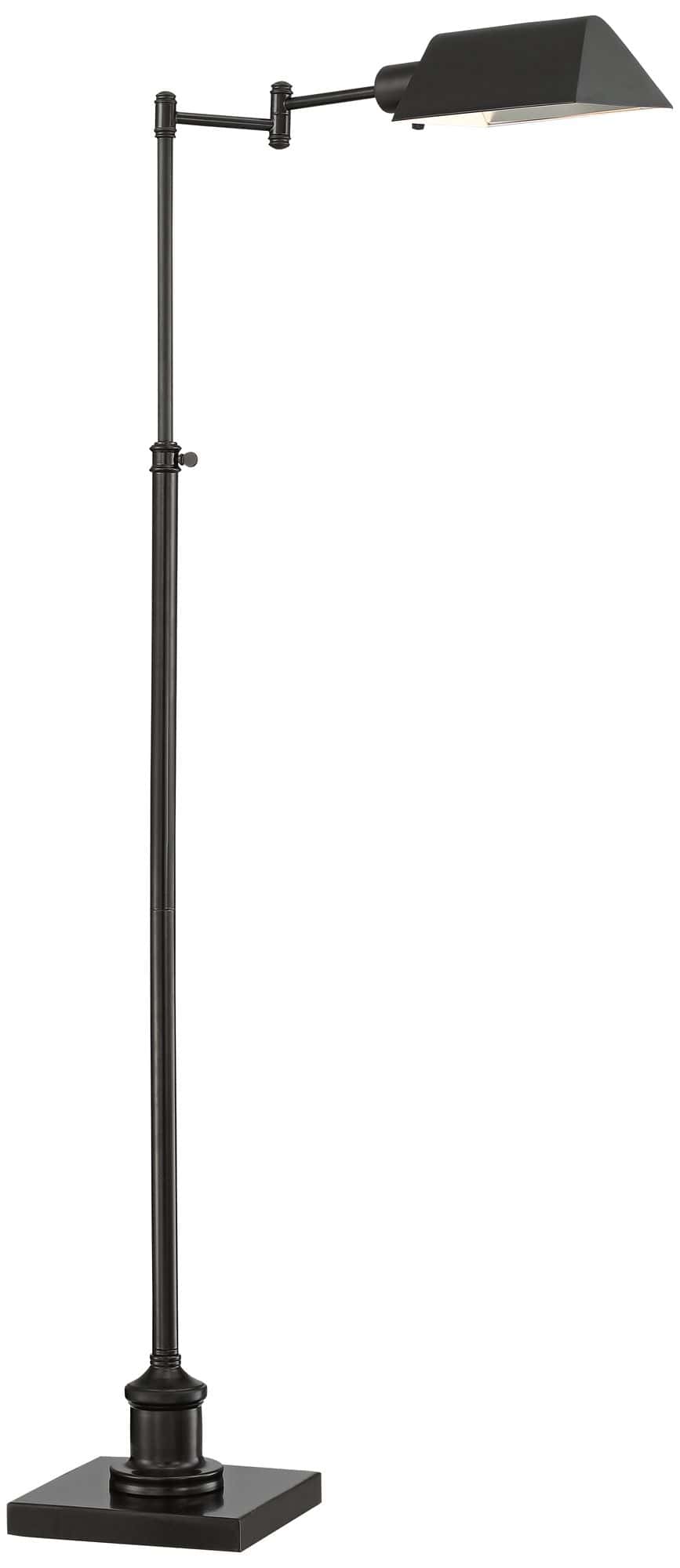 Regency Hill Jenson Adjustable Height Bronze Swing Arm Pharmacy Floor Lamp