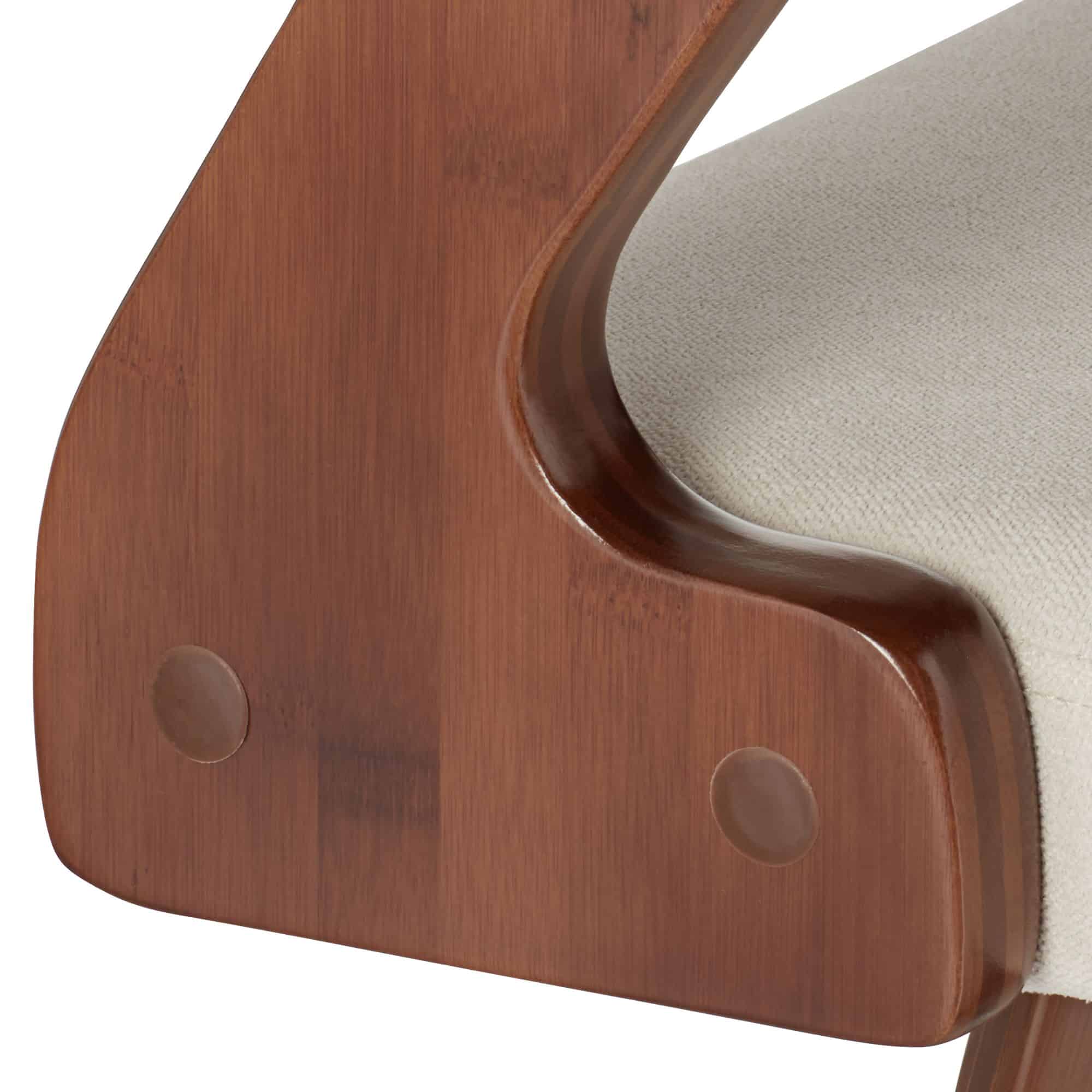 55 Downing Street Rossa 26 1/2" High Ivory Fabric and Walnut Modern Swivel Counter Stool