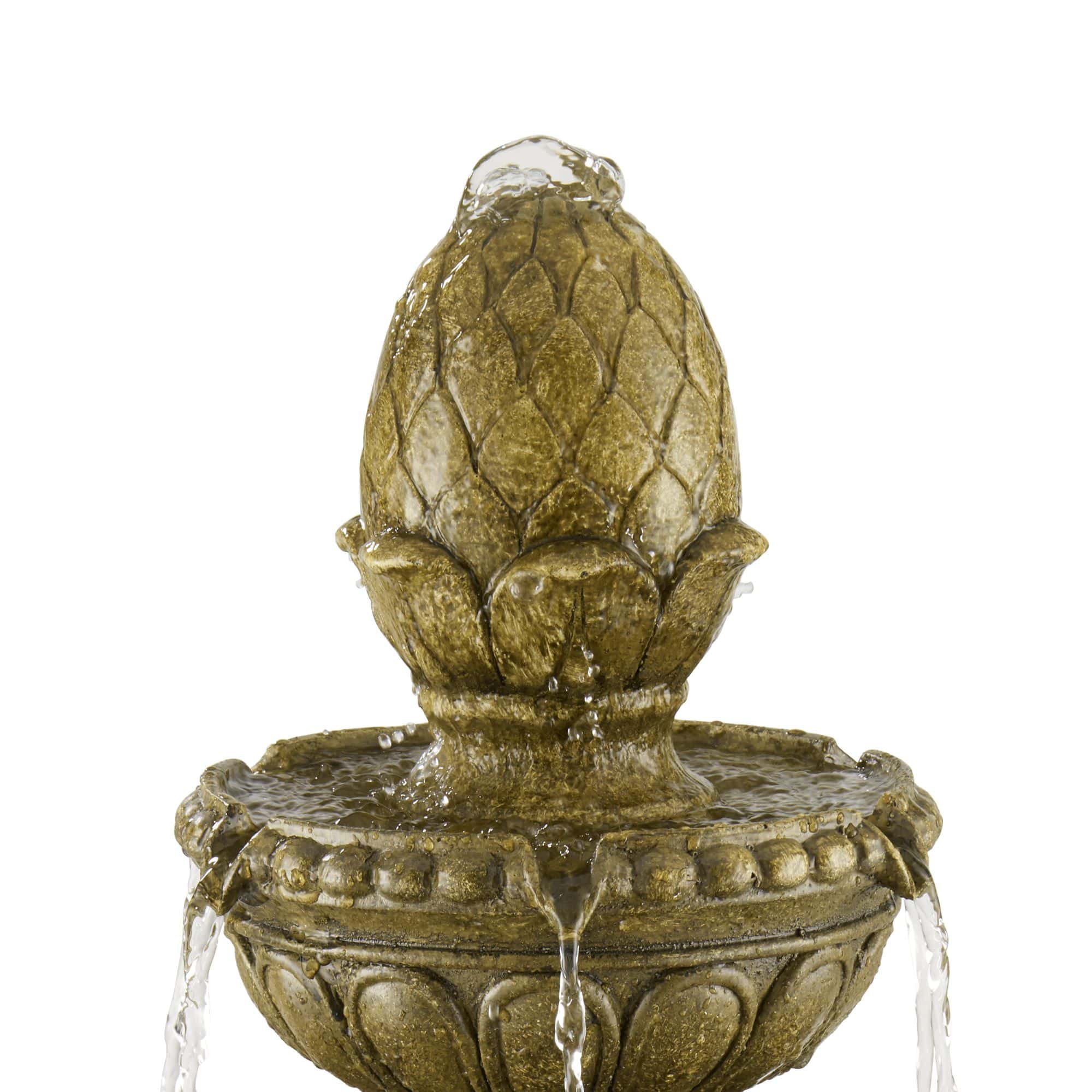 John Timberland Sag Harbor 66" High Stone 4-Tier LED Outdoor Floor Fountain