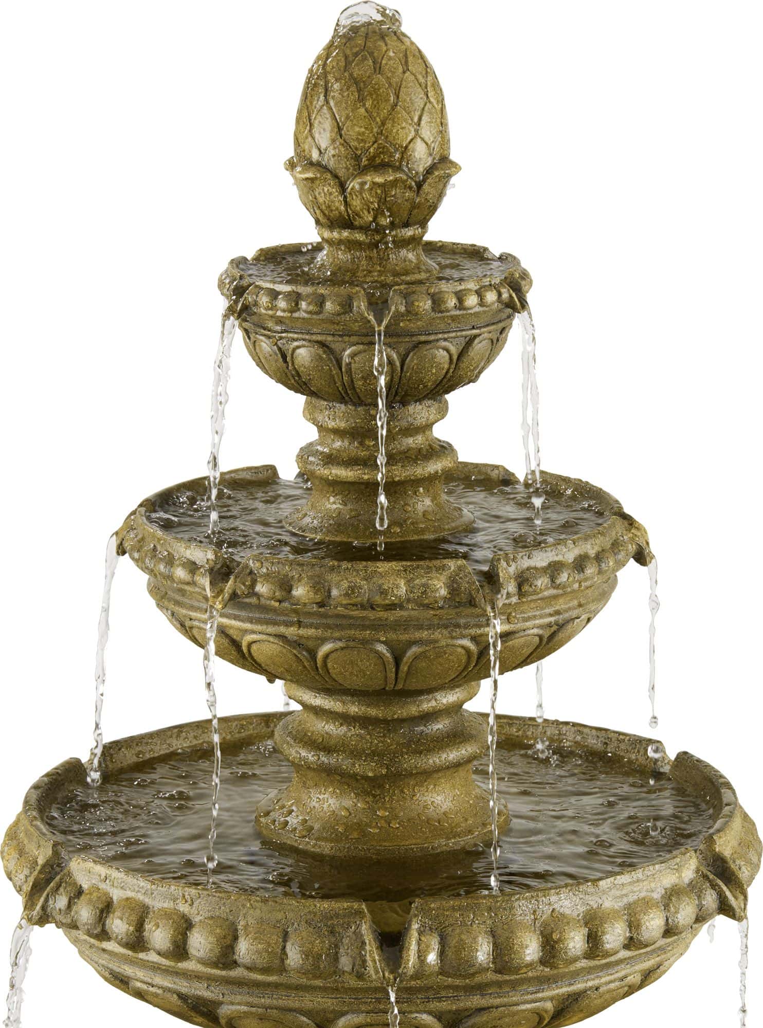John Timberland Sag Harbor 66" High Stone 4-Tier LED Outdoor Floor Fountain