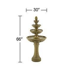 John Timberland Sag Harbor 66" High Stone 4-Tier LED Outdoor Floor Fountain