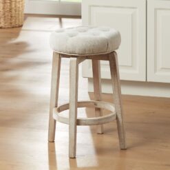 55 Downing Street Shelby Tufted White Wash Counter Stool