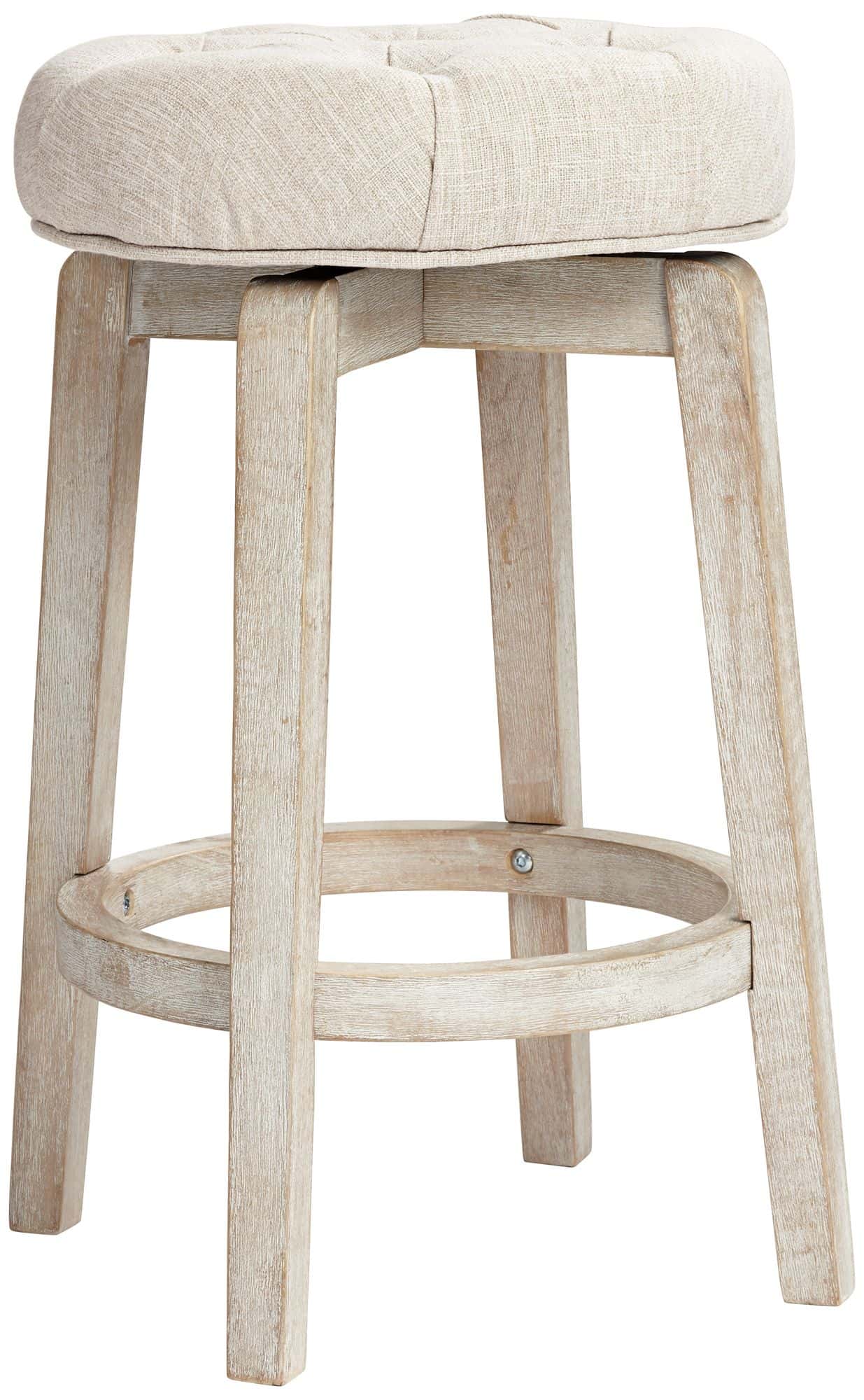 55 Downing Street Shelby Tufted White Wash Counter Stool