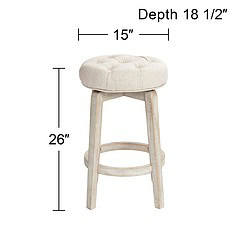 55 Downing Street Shelby Tufted White Wash Counter Stool
