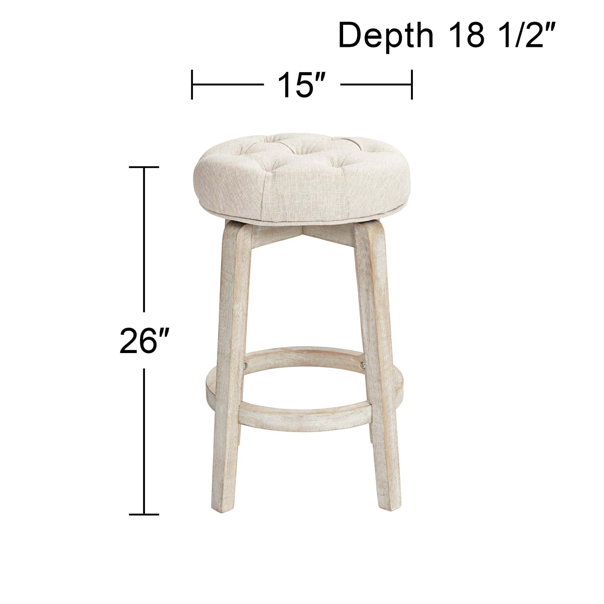 55 Downing Street Shelby Tufted White Wash Counter Stool