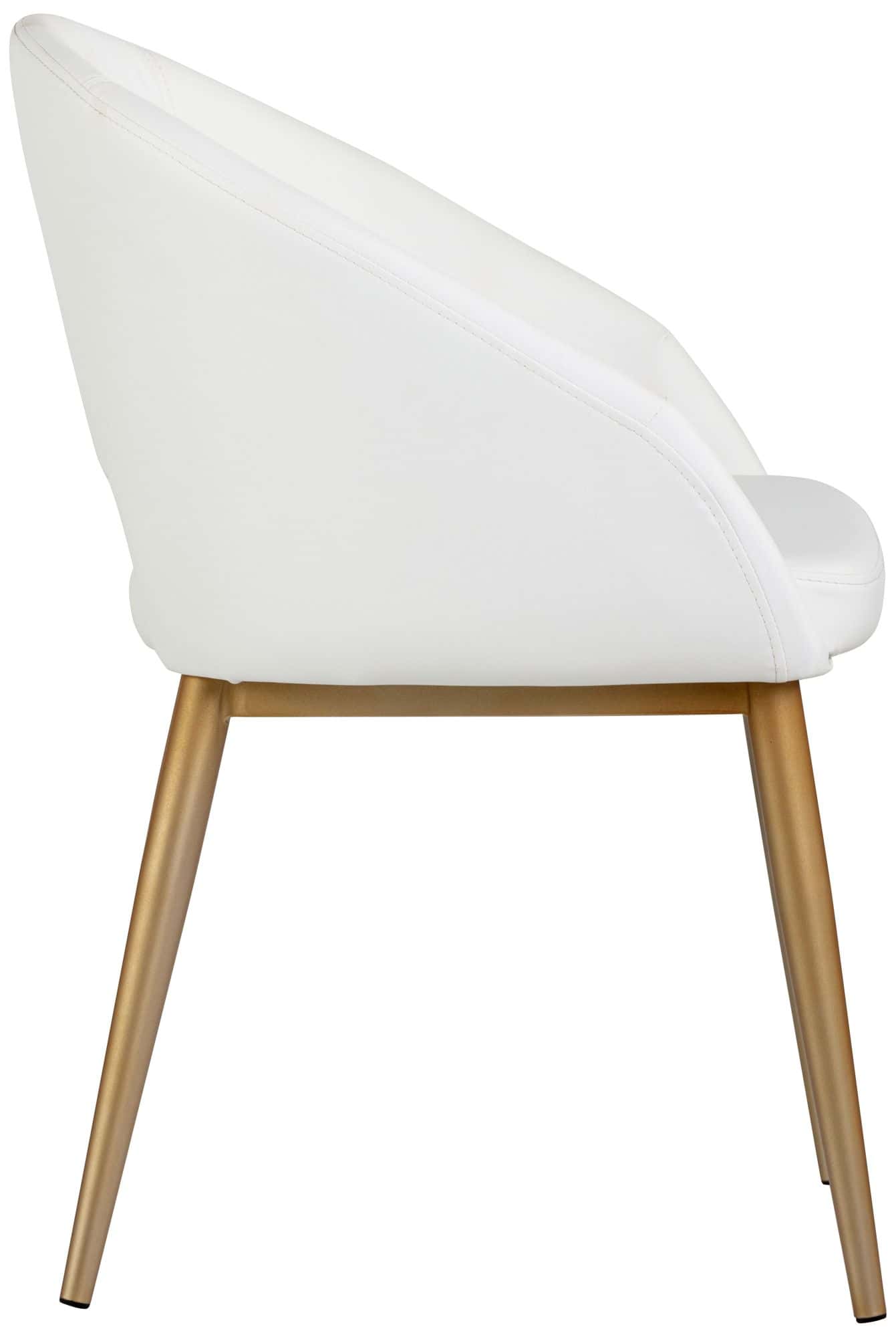 Sunpan Modern Thatcher White Faux Leather and Antique Brass Dining Chair