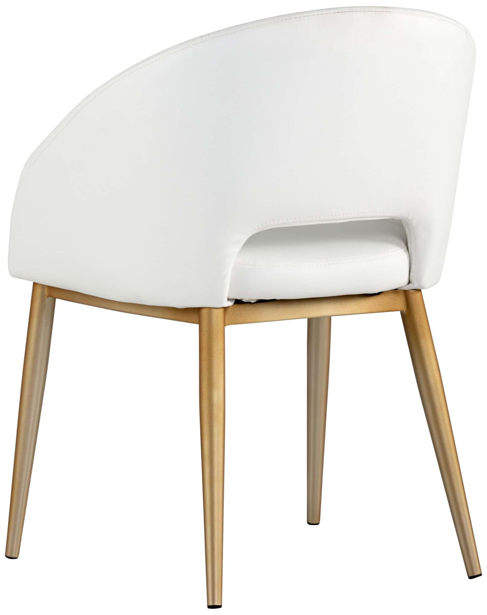Sunpan Modern Thatcher White Faux Leather and Antique Brass Dining Chair