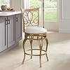 Kensington Hill Trevi 26 1/4" White and Gold Metal Scroll Back Swivel Counter Stool