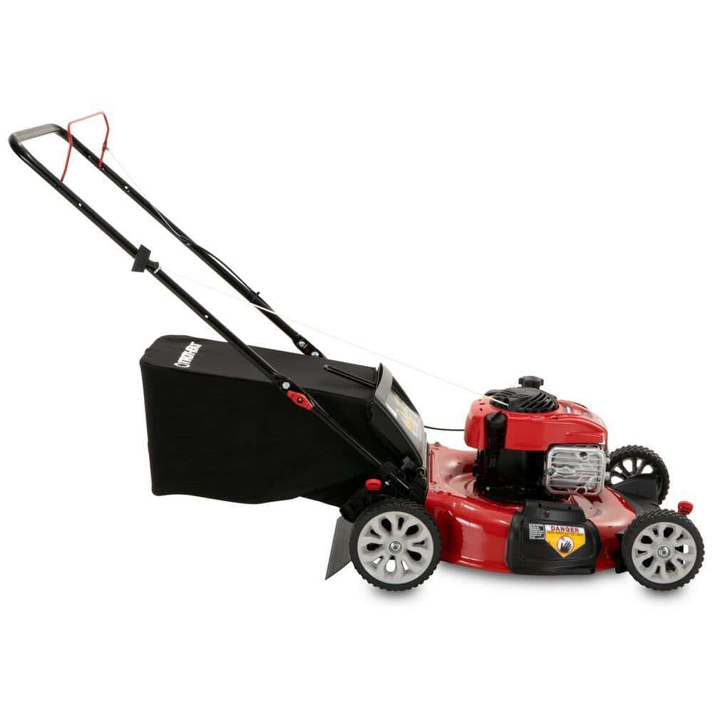 Troy-Bilt TB120B 21 in. 140 cc Briggs and Stratton Gas Walk Behind Push Mower with Rear Bag and Mulching Kit and Side Discharge Included
