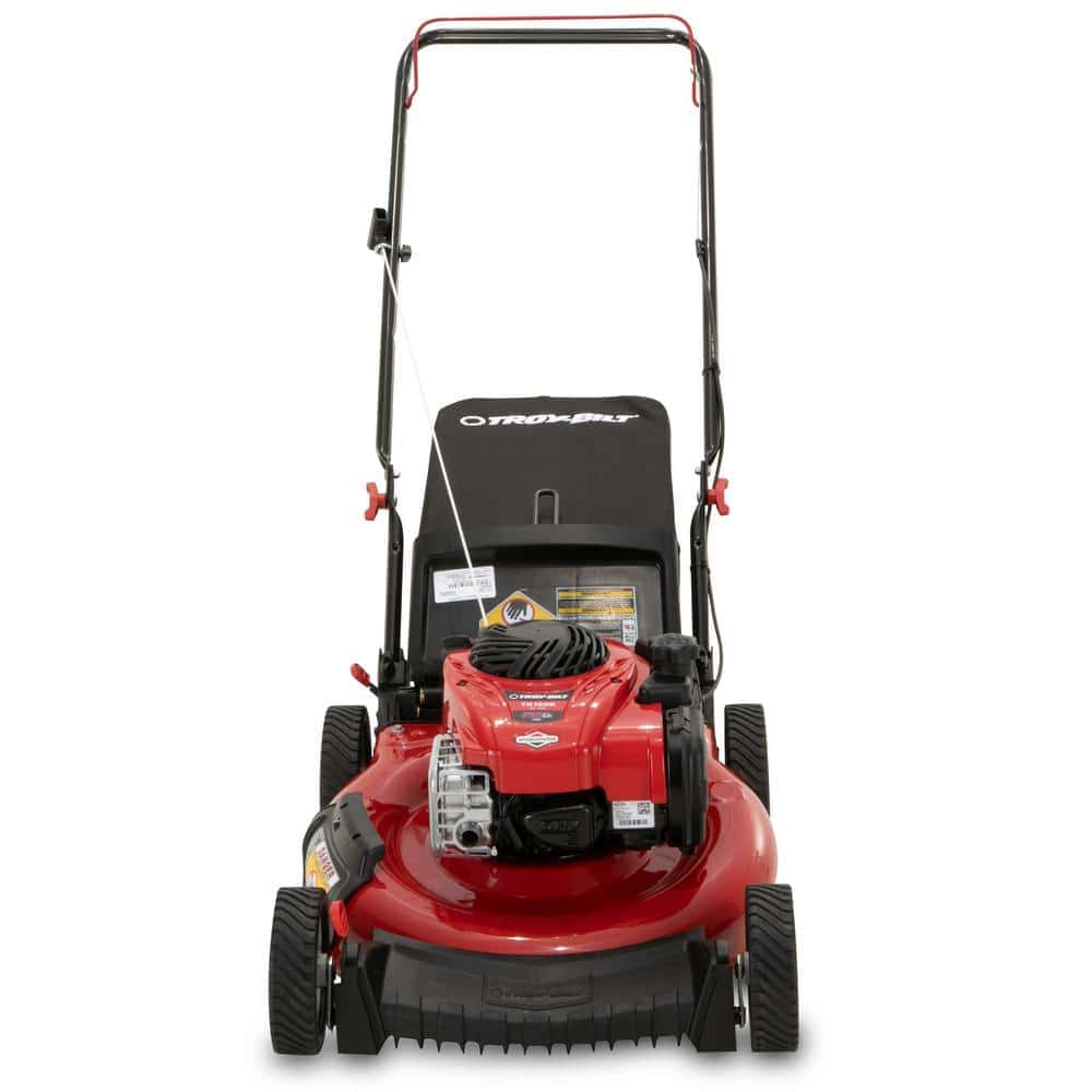 Troy-Bilt TB120B 21 in. 140 cc Briggs and Stratton Gas Walk Behind Push Mower with Rear Bag and Mulching Kit and Side Discharge Included