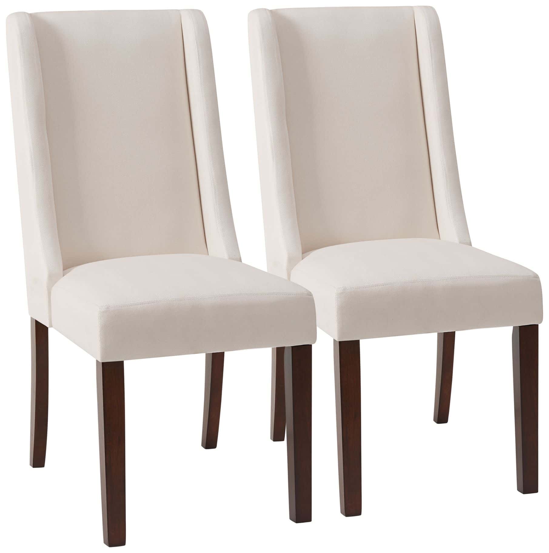 Madison Park Victor Cream Fabric Wingback Dining Chairs Set of 2