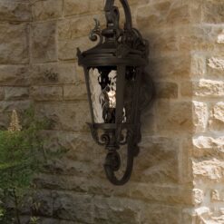 John Timberland Casa Marseille 19" Black Scroll Outdoor Wall Light
