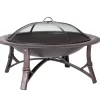 Fire Sense 35-in W Bronze Steel Wood-Burning Fire Pit