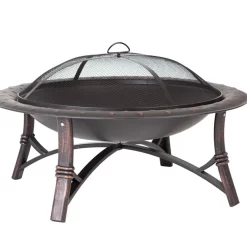 Fire Sense 35-in W Bronze Steel Wood-Burning Fire Pit
