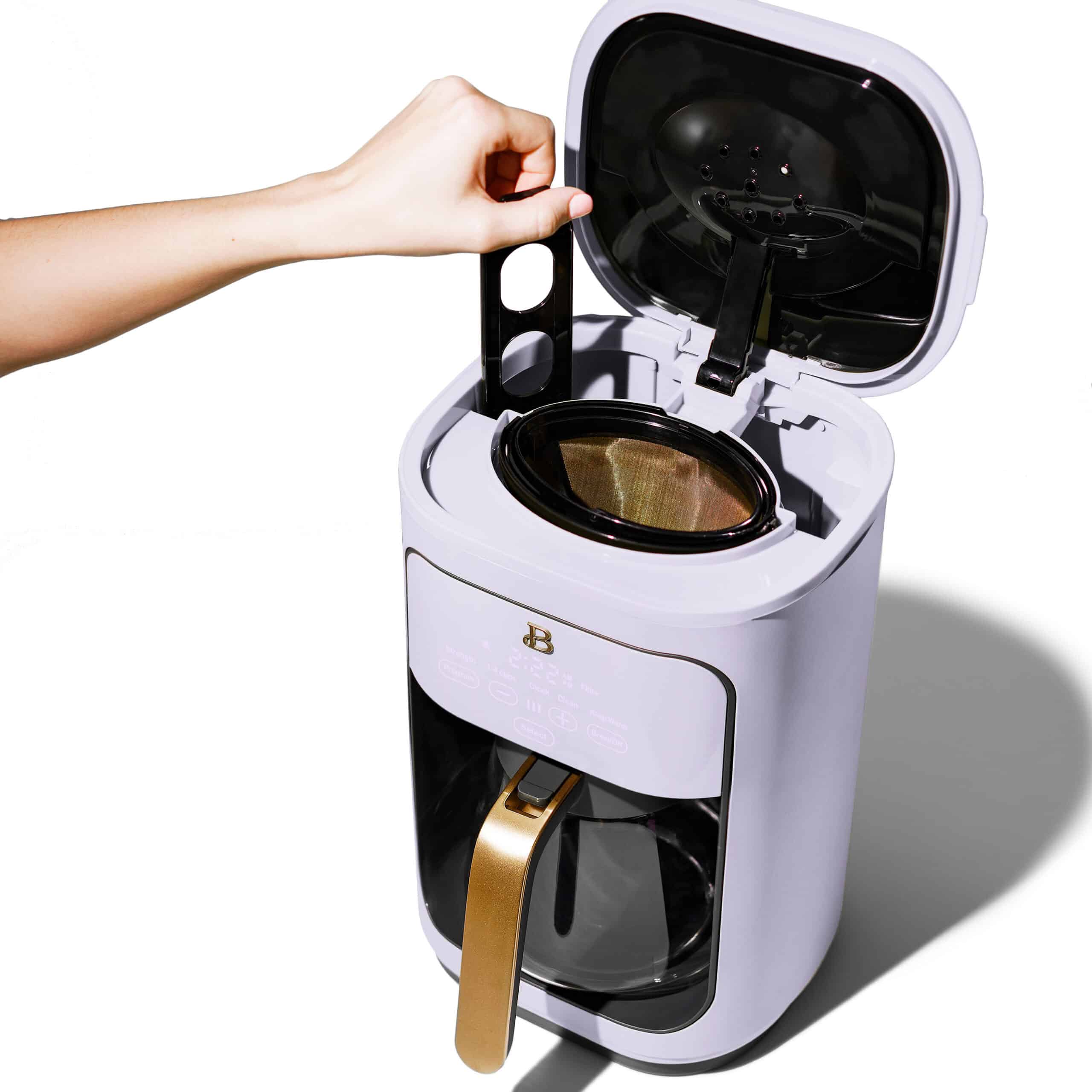 Beautiful 14-Cup Programmable Drip Coffee Maker with Touch-Activated Display, Lavender by Drew Barrymore