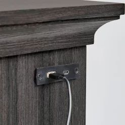 Better Homes & Gardens Canton End Table with USB, Tobacco Oak Finish