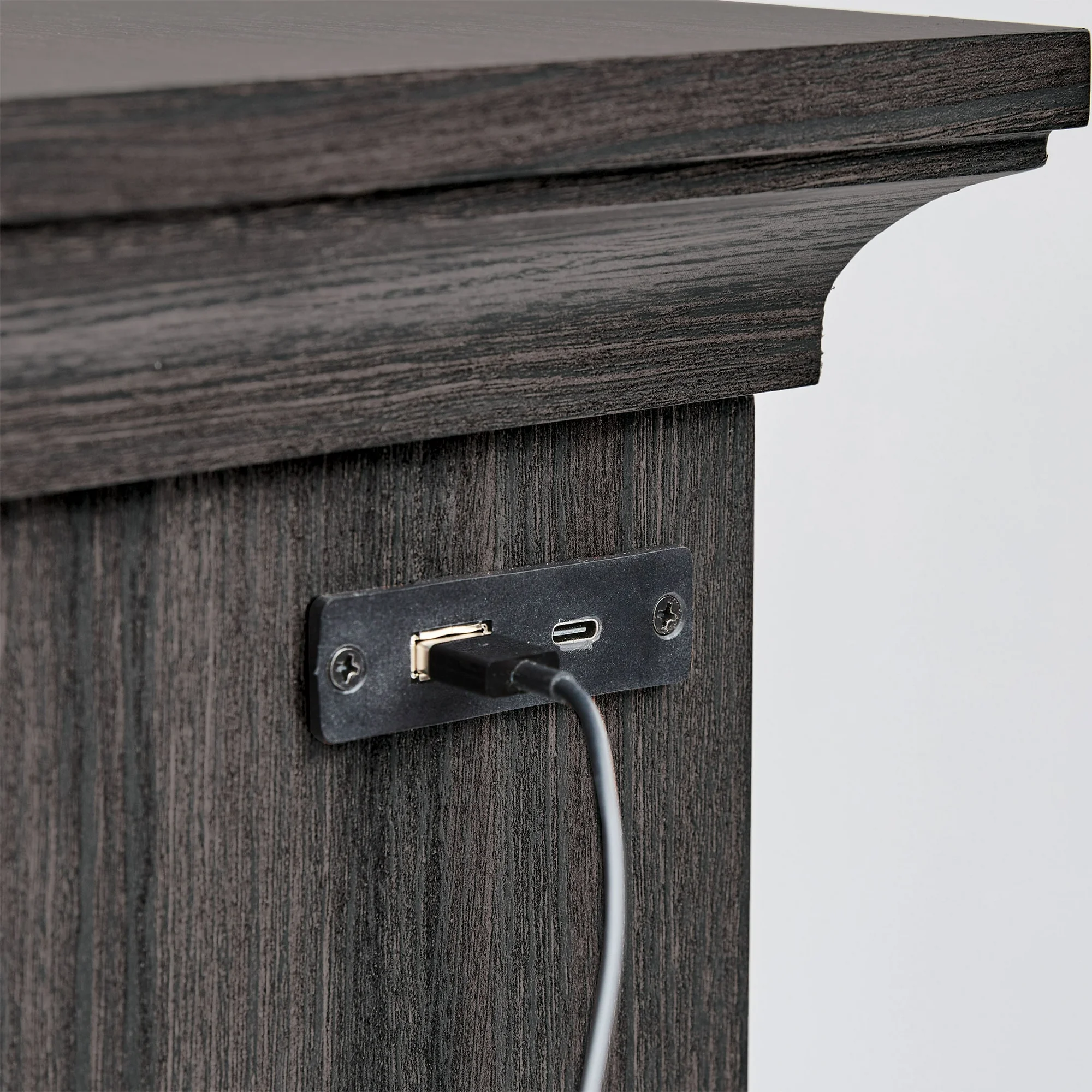 Better Homes & Gardens Canton End Table with USB, Tobacco Oak Finish