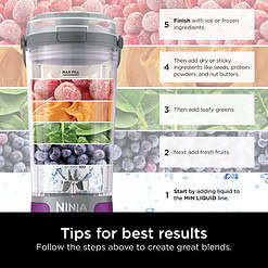 Ninja Blast 16 oz. Personal Portable Blender with Leak Proof Lid and Easy Sip Spout, Perfect for Smoothies, Passion Fruit, BC100PR