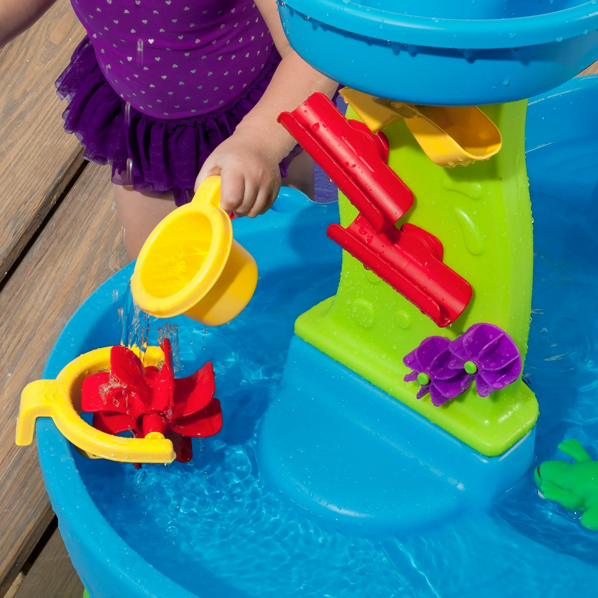 Step2 Rain Showers Splash Pond Blue Plastic Water Table for Toddlers