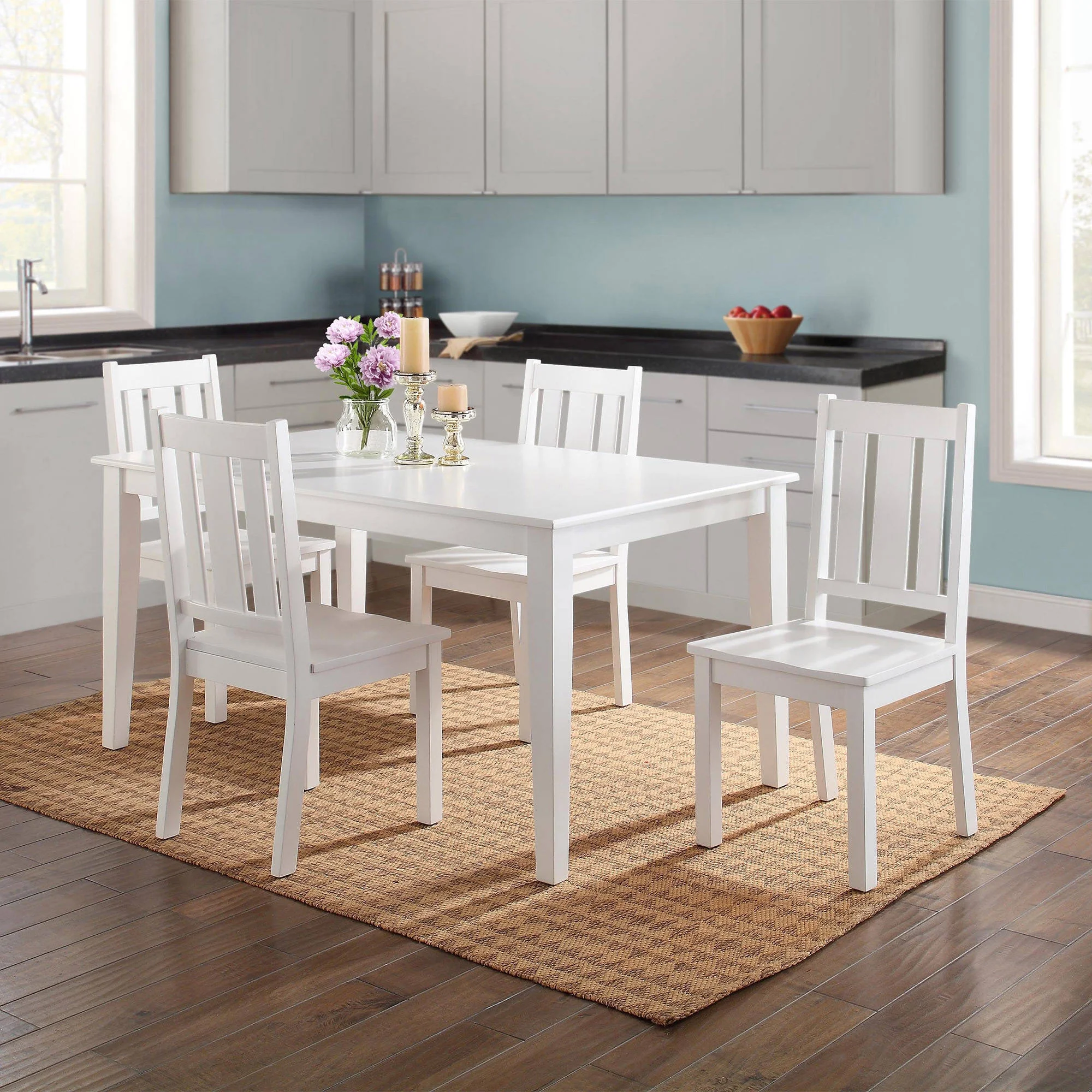 Better Homes & Gardens Bankston Wood Dining Chair, Set of 2, White, Indoor