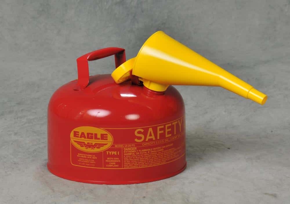Eagle Red 2.5-Gallon Metal Gas Can with Self-Venting Spout, UL Safety Listed, Non-Sparking Flame Arrestor