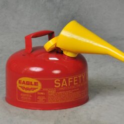 Eagle 2-Gallon Red Metal Gas Can with Flex Funnel Nozzle, UL Safety Listed, Non-Sparking Flame Arrestor