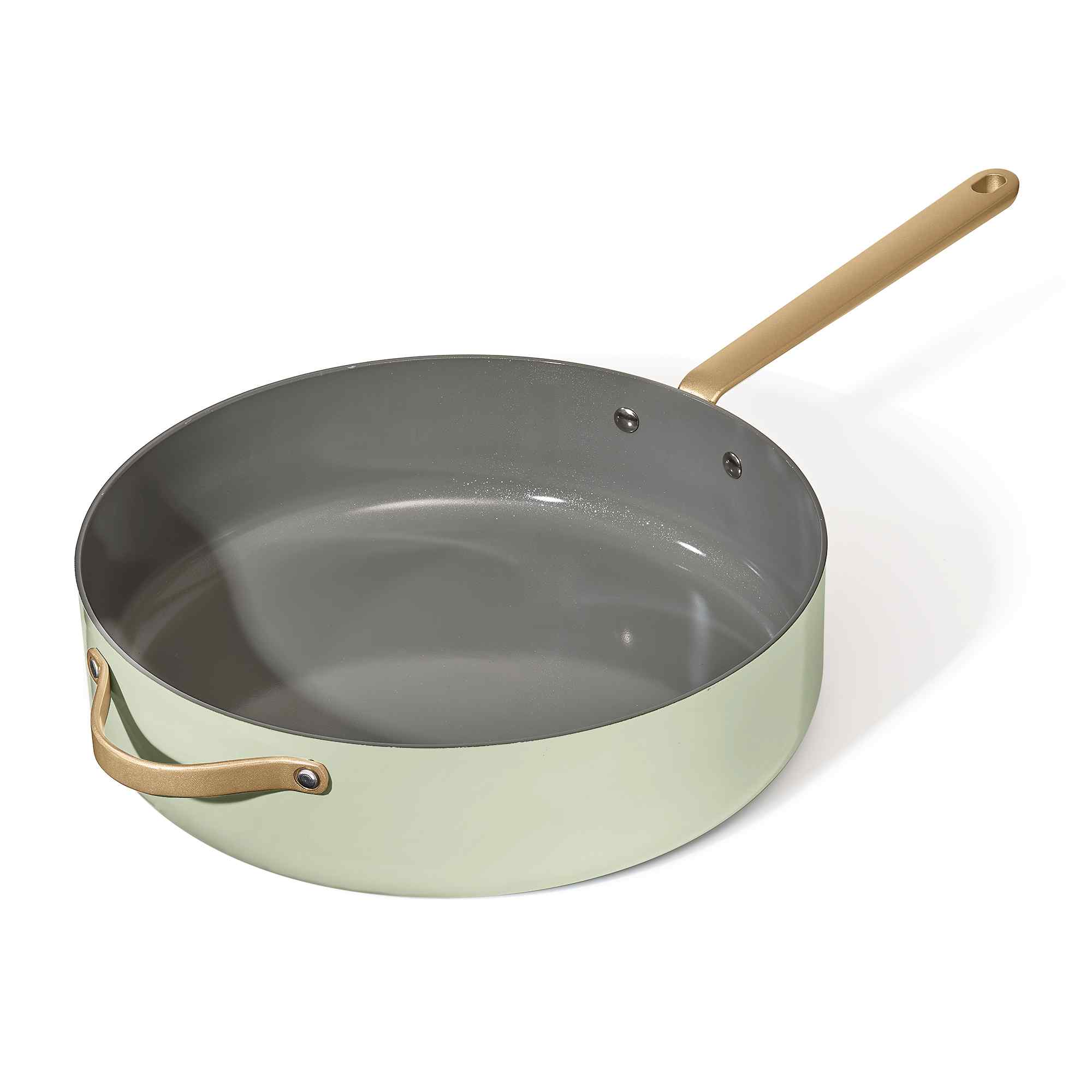 Beautiful 5.5 Quart Ceramic Non-Stick Sauté Pan, Sage Green by Drew Barrymore