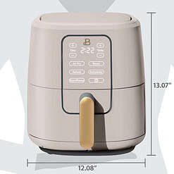 Beautiful 6 Qt Air Fryer with TurboCrisp Technology and Touch-Activated Display, Porcini Taupe by Drew Barrymore