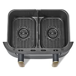 Beautiful 9 QT TriZone Air Fryer, Oyster Grey by Drew Barrymore