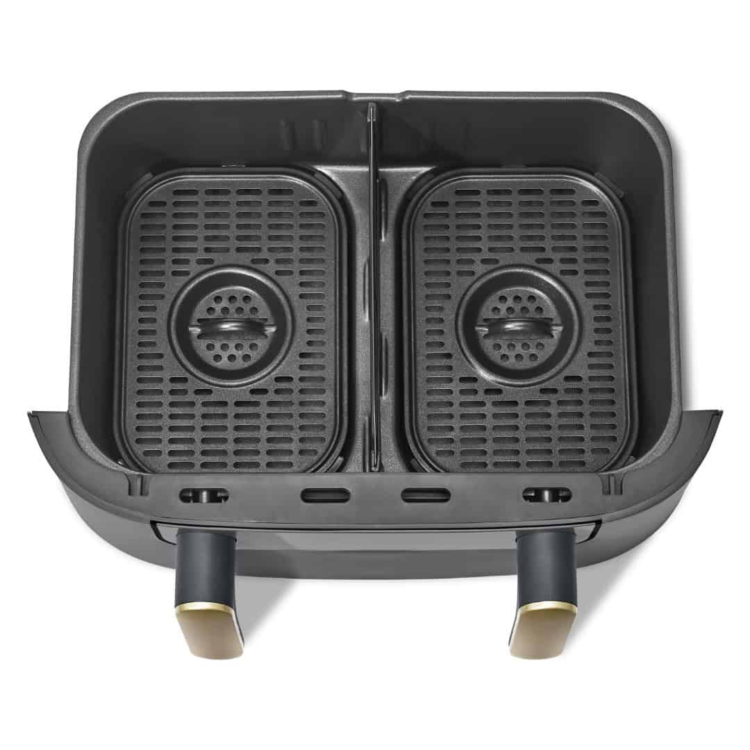 Beautiful 9 QT TriZone Air Fryer, Oyster Grey by Drew Barrymore