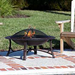 Fire Sense 35-in W Bronze Steel Wood-Burning Fire Pit
