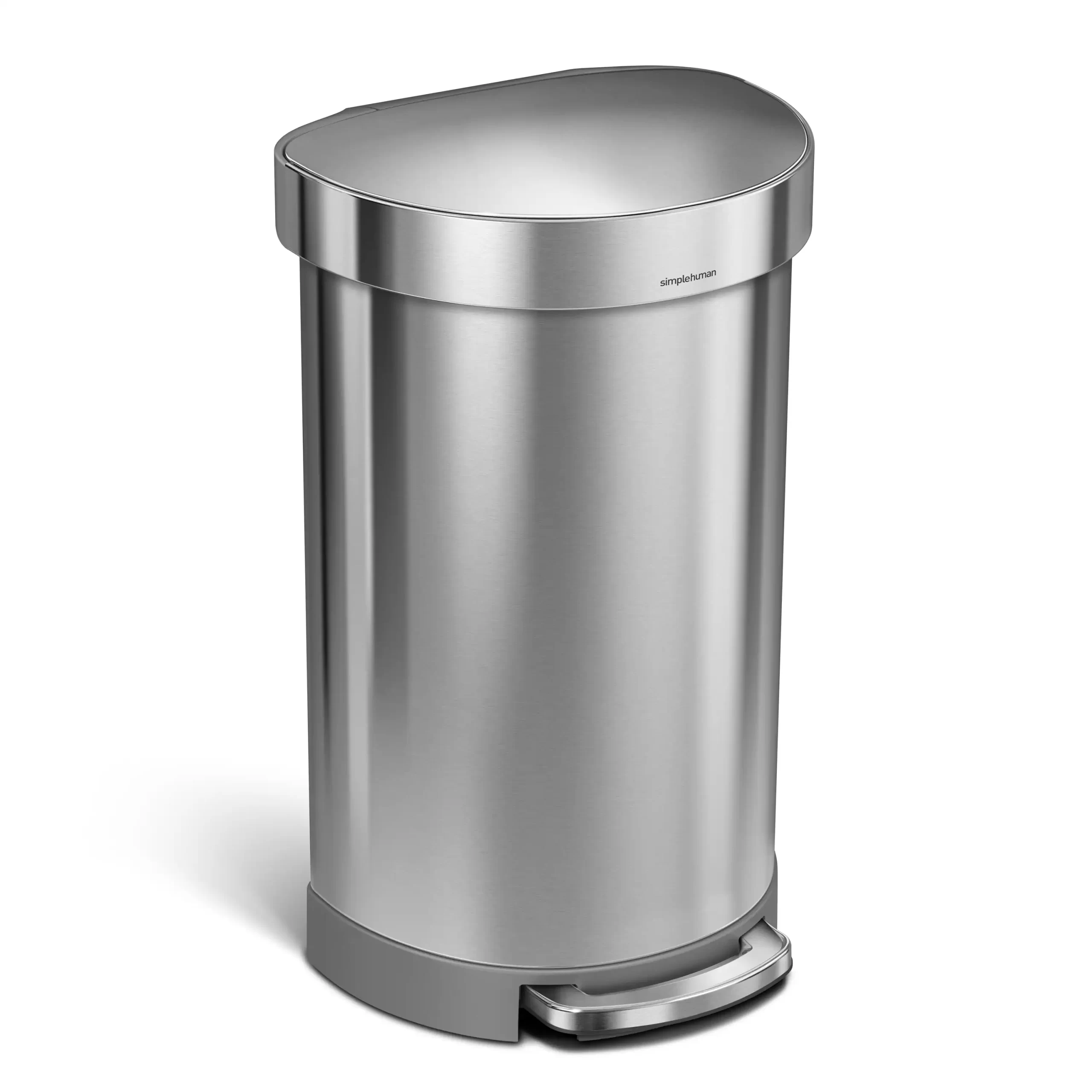 simplehuman 45-Liter Brushed Stainless Steel Indoor Kitchen Step Trash Can