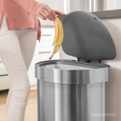 simplehuman 45-Liter Brushed Stainless Steel Indoor Kitchen Step Trash Can