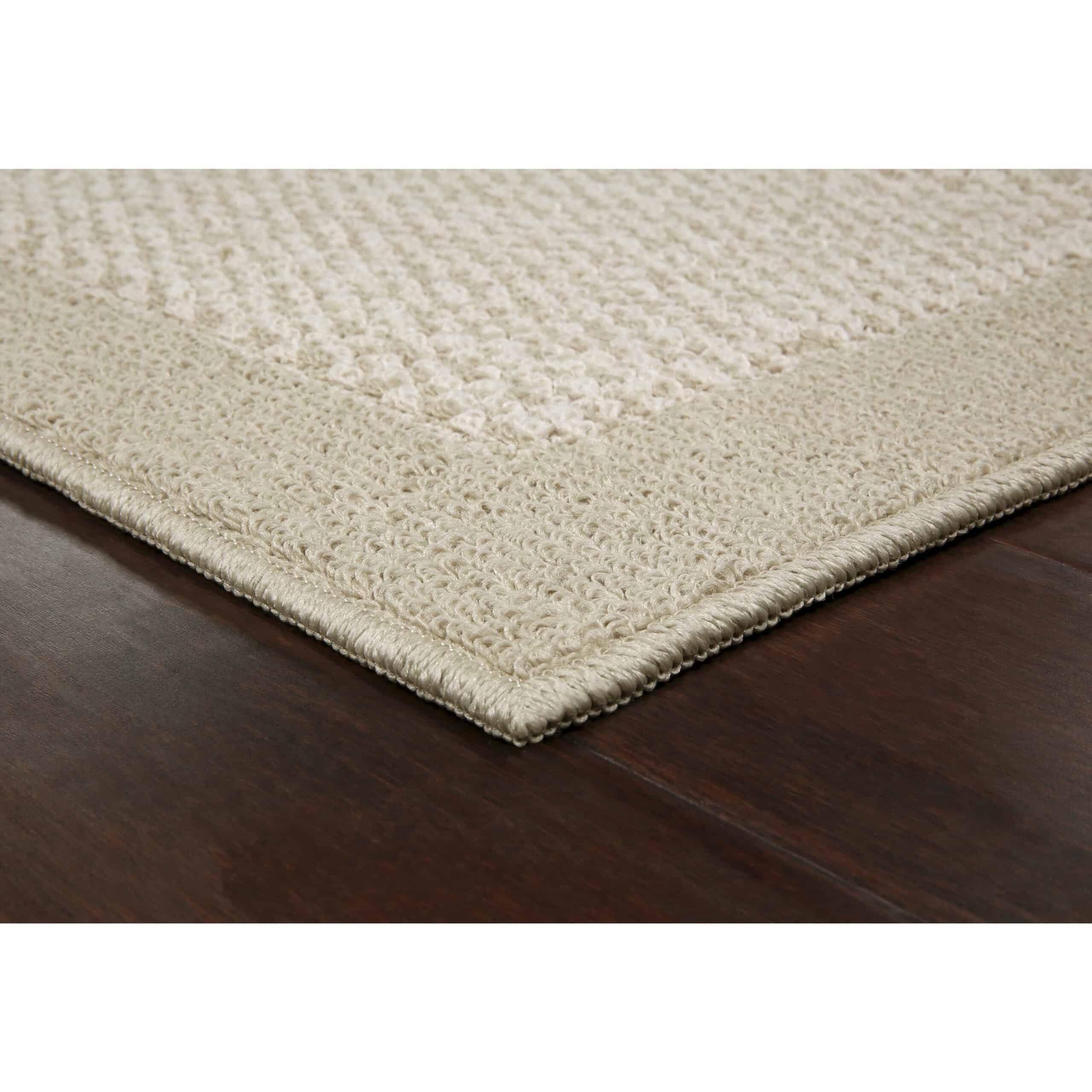 Mainstays Traditional Faux Sisal Olefin Beige Border Indoor Living Room Area Rug, 7'6"x10', Beige