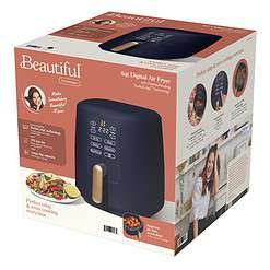 Beautiful 6 Qt Air Fryer with TurboCrisp Technology and Touch-Activated Display, Starry Night by Drew Barrymore, Blue