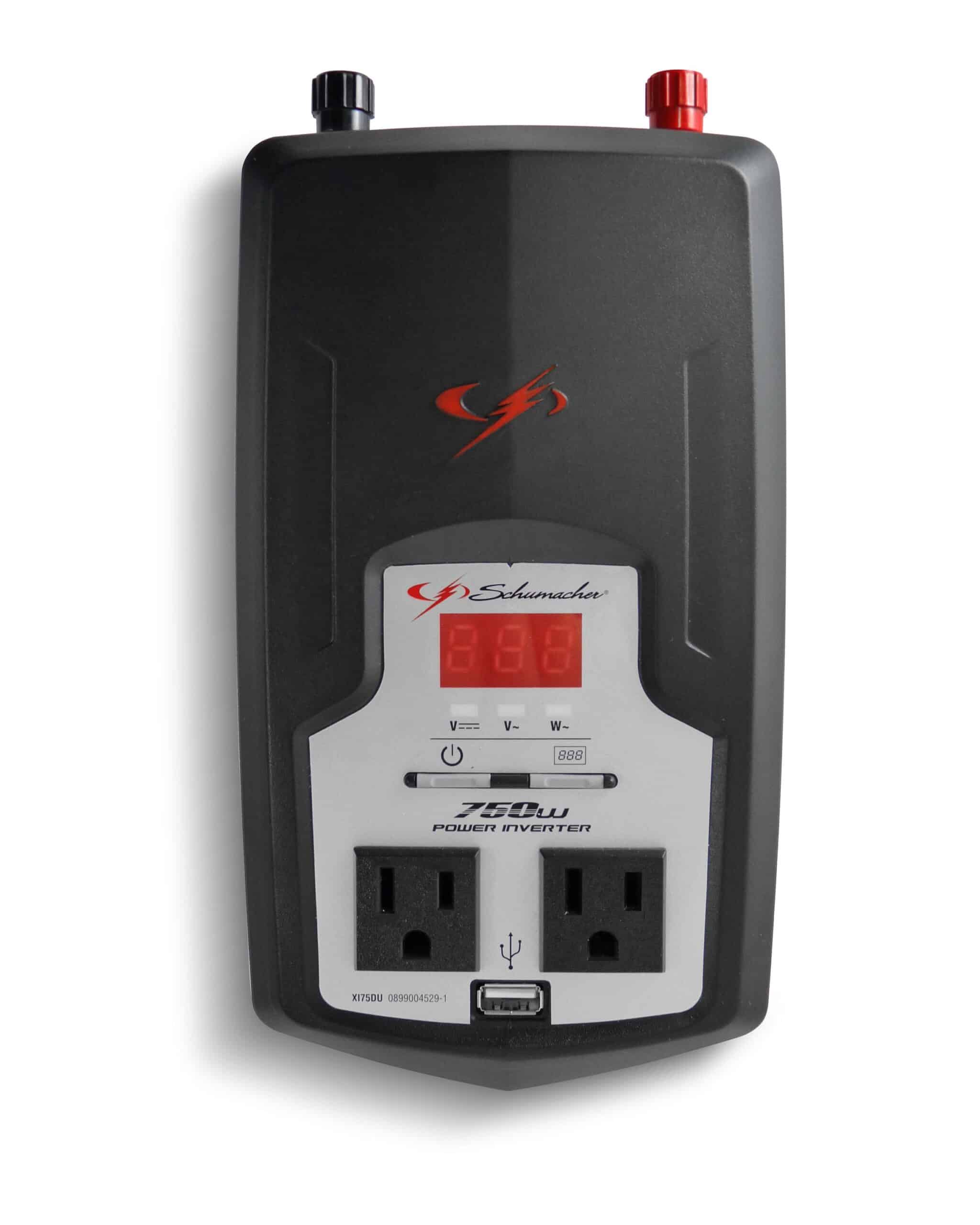 Schumacher Electric 750-Watt Power Inverter with GFCI Safety Circuit, Converts Vehicle Power to 120VAC Household Power